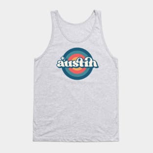 Vintage Austin Sunset Seal // Retro City Emblem for Austin, Texas Tank Top